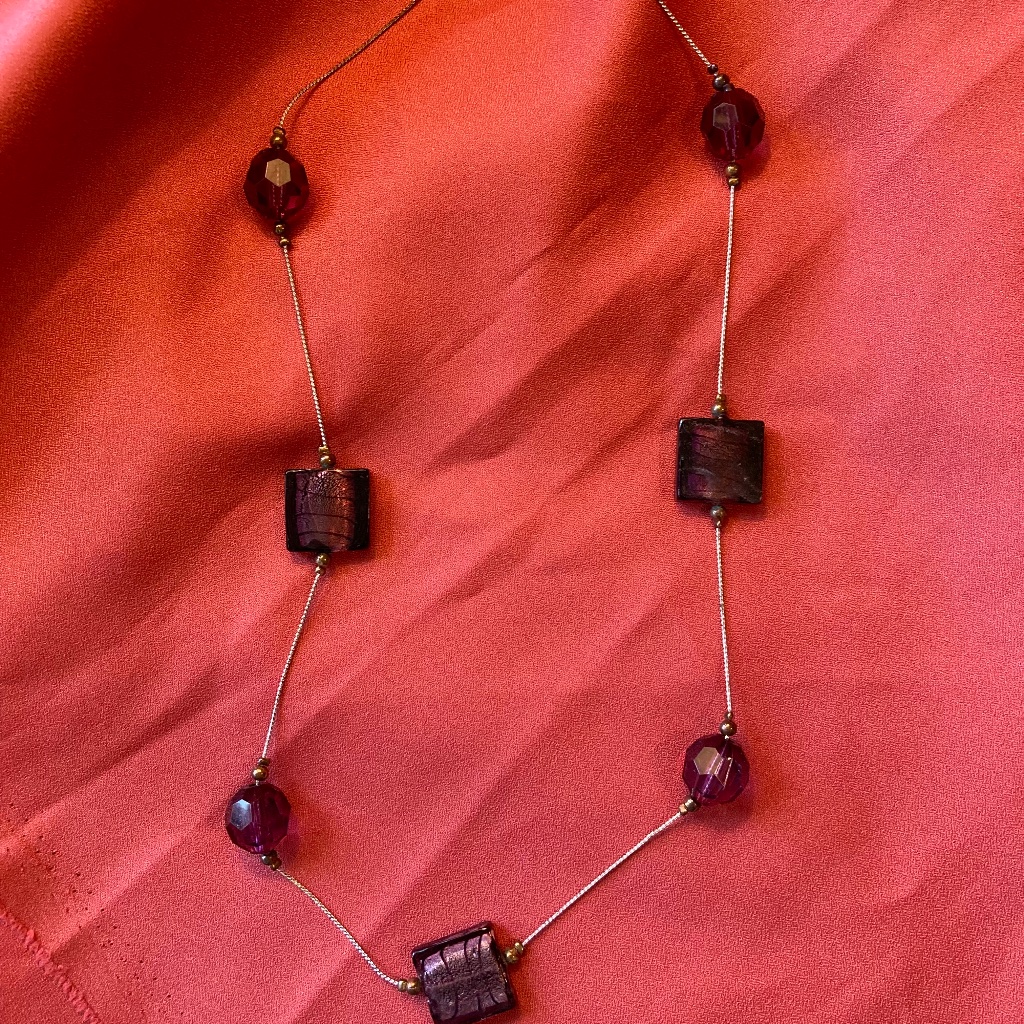 Fashion Necklace With Purple Beads